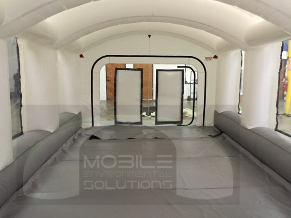 portable automotive paint booth inside