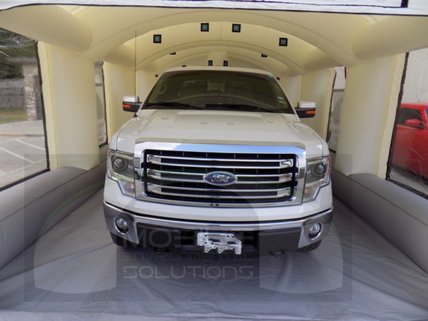 portable car paint booth with truck
