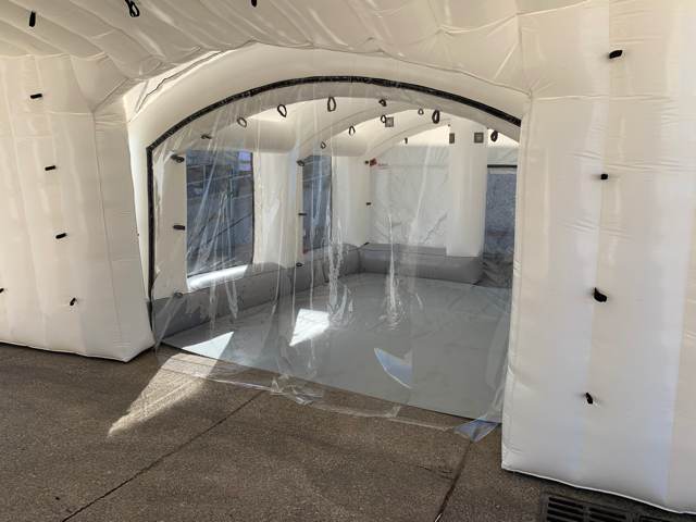 portable paint booth right front